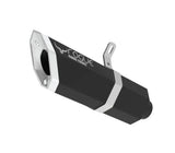 Barrel Rogue V1 stainless steel slip-on motorcycle exhaust available in black and steel finish