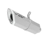 Barrel Rogue V1 stainless steel slip-on motorcycle exhaust available in black and steel finish