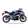 Barrel Outlaw 2.0 full system exhaust for Aprilia RS457 with header pipe side exit and underbelly stainless steel exhaust