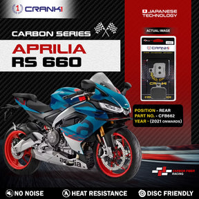CRANK1 CFB662 Carbon Brake Pads Rear For Aprilia RS 660 2021 Motorcycle