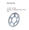 Brass Chain and Sprocket Kit NXRC 232 for Yamaha R15 V2 15T 47T 132 Links