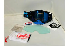 100% The Racecraft BLACK BLUE TINT Lens MX Goggle - 1 YEAR WARRANTY