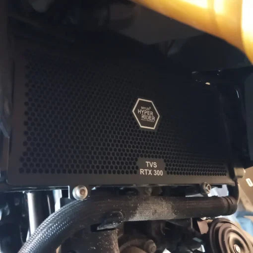 Hyperrider Radiator Guard for TVS Apache RTX 300 – Heavy-Duty Metal Radiator Protector