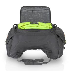 Guardian Gears SideKick 45L Motorcycle Tail Bag with waterproof inner dry bag and outer rain cover mounted on a motorcycle for touring