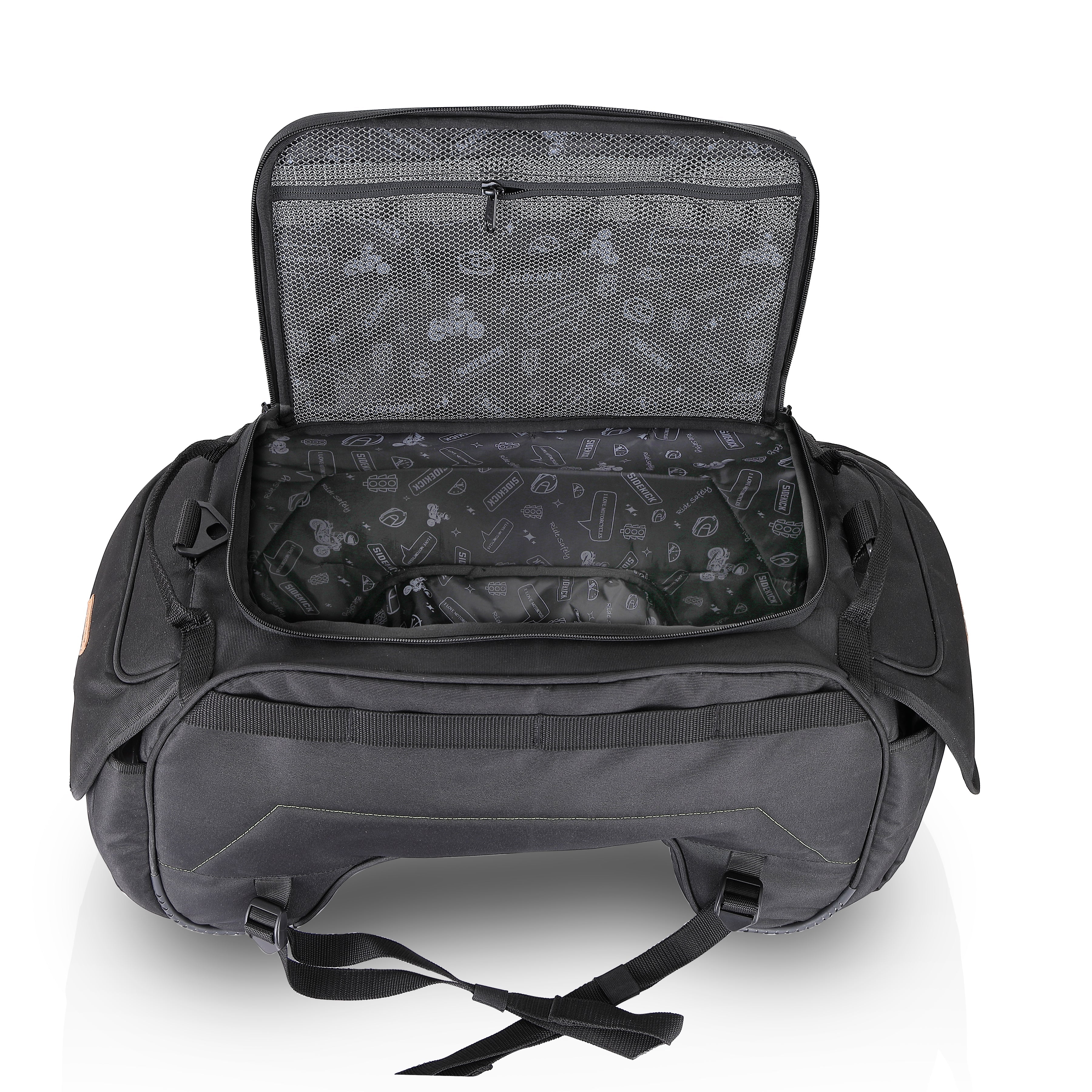Guardian Gears SideKick 45L Motorcycle Tail Bag with waterproof inner dry bag and outer rain cover mounted on a motorcycle for touring