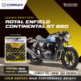 CRANK1 CRM359 Ceramic Rear Brake Pads for Royal Enfield Continental GT 650