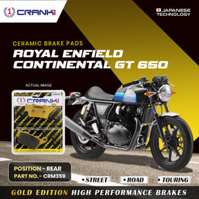 CRANK1 CRM359 Ceramic Rear Brake Pads for Royal Enfield Continental GT 650