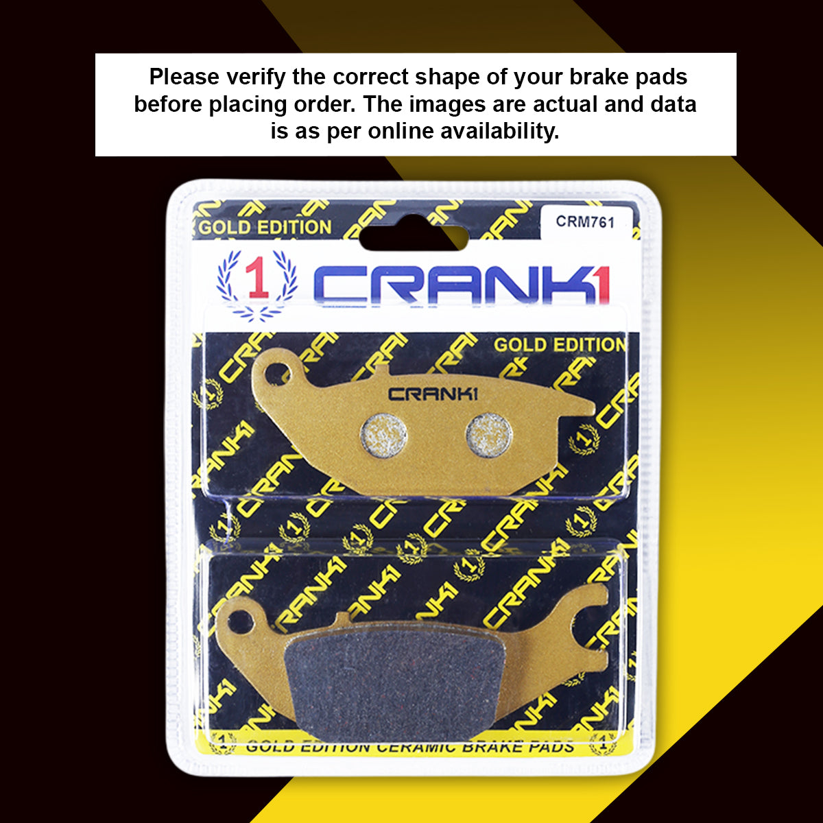 CRANK1 Ceramic Rear Brake Pads CRM761 for Honda CB350 RS HH Rated Motorcycle Disc Brake Pads