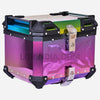 LGP 45L COLOURFULL reflective aluminum motorcycle top box with backrest

