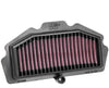 K&N air filter Kawasaki 650 series installed on Ninja 650 motorcycle