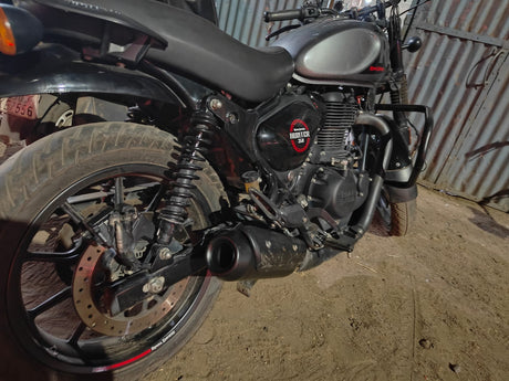 KP Racing Replica Exhaust SS304 Stainless Steel for Royal Enfield Hunter 350 with DB Killer Performance Silencer Lifetime Rust and Accidental Warranty