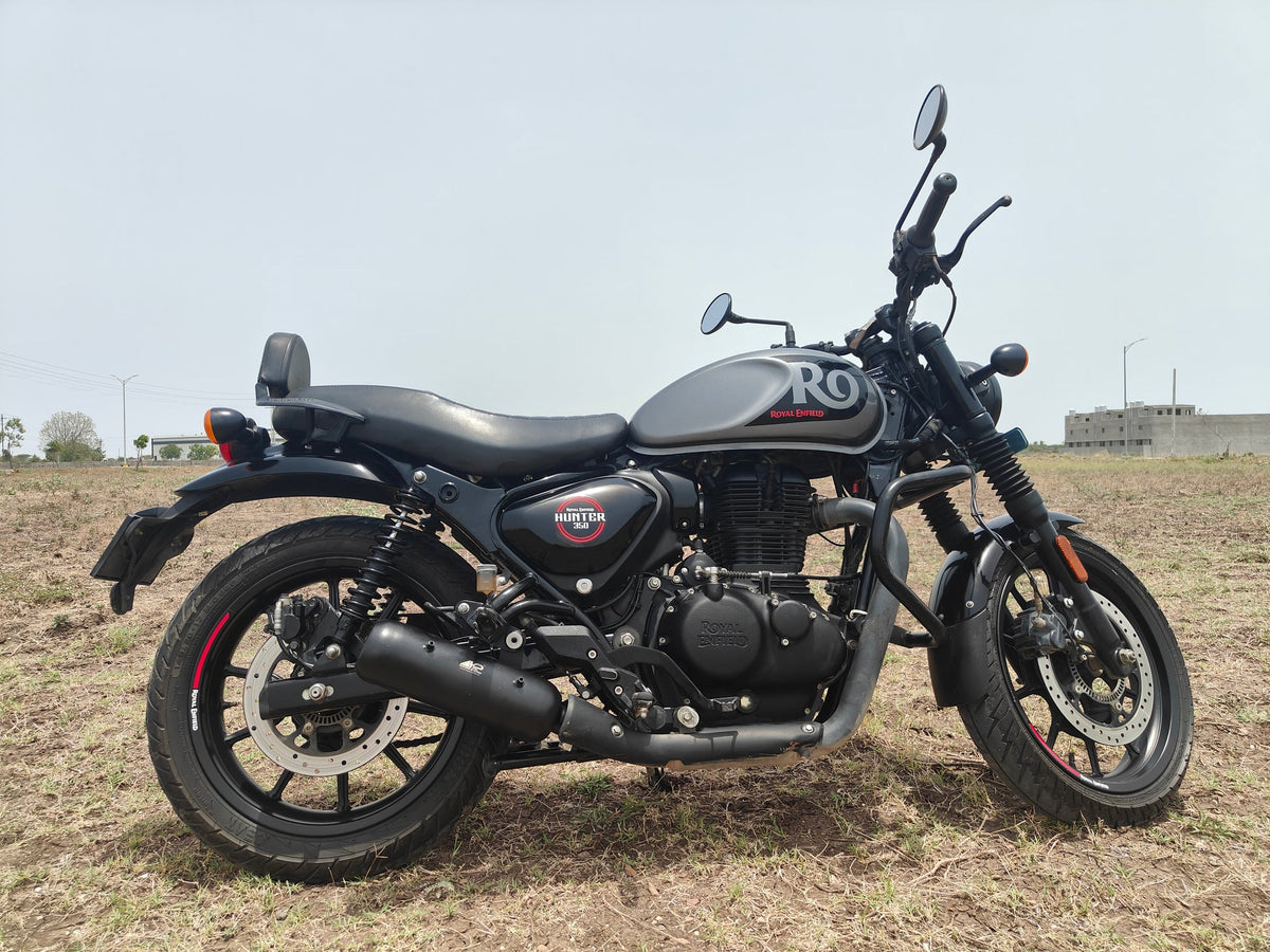 KP Racing Replica Exhaust SS304 Stainless Steel for Royal Enfield Hunter 350 with DB Killer Performance Silencer Lifetime Rust and Accidental Warranty