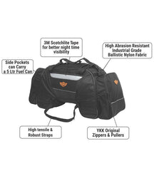 Guardian Gears Rhino 70L Motorcycle Tail Bag with Waterproof Rain Cover Universal Touring Luggage