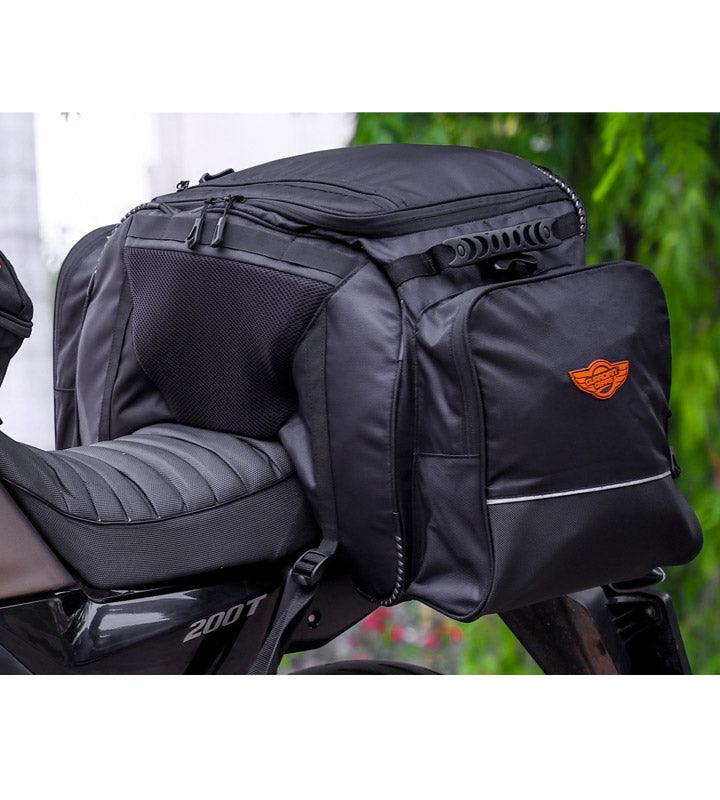 Guardian Gears Rhino 70L Motorcycle Tail Bag with Waterproof Rain Cover Universal Touring Luggage