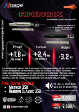 N-Gage Rhinox POWERFLOW exhaust for Royal Enfield Meteor 350
