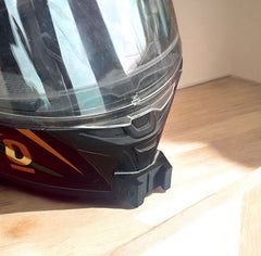 Ridex Titanium helmet chin mount with GoPro installed