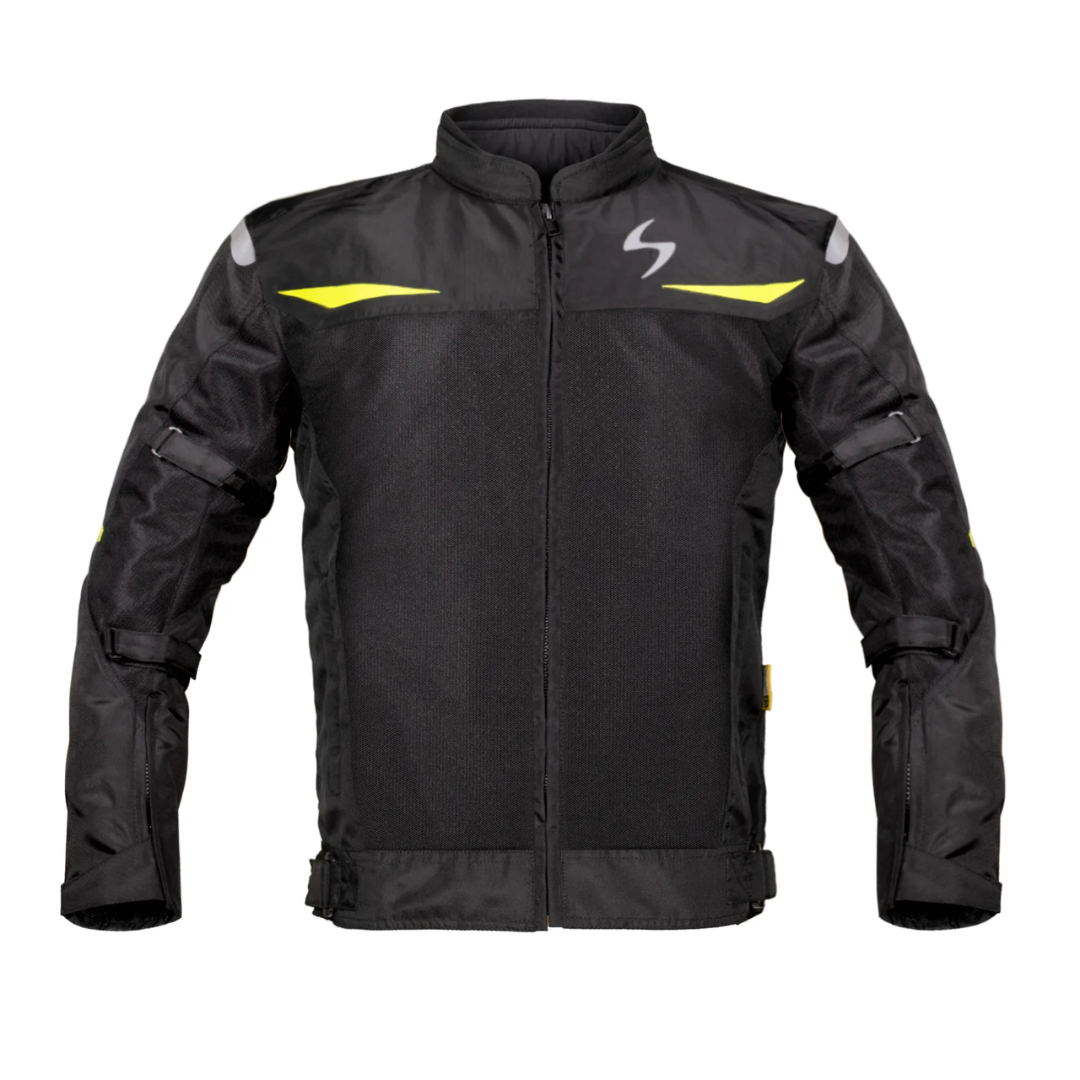 SCALA Blaze Motorcycle Riding Jacket Black Neon with CE Level 2 Armor