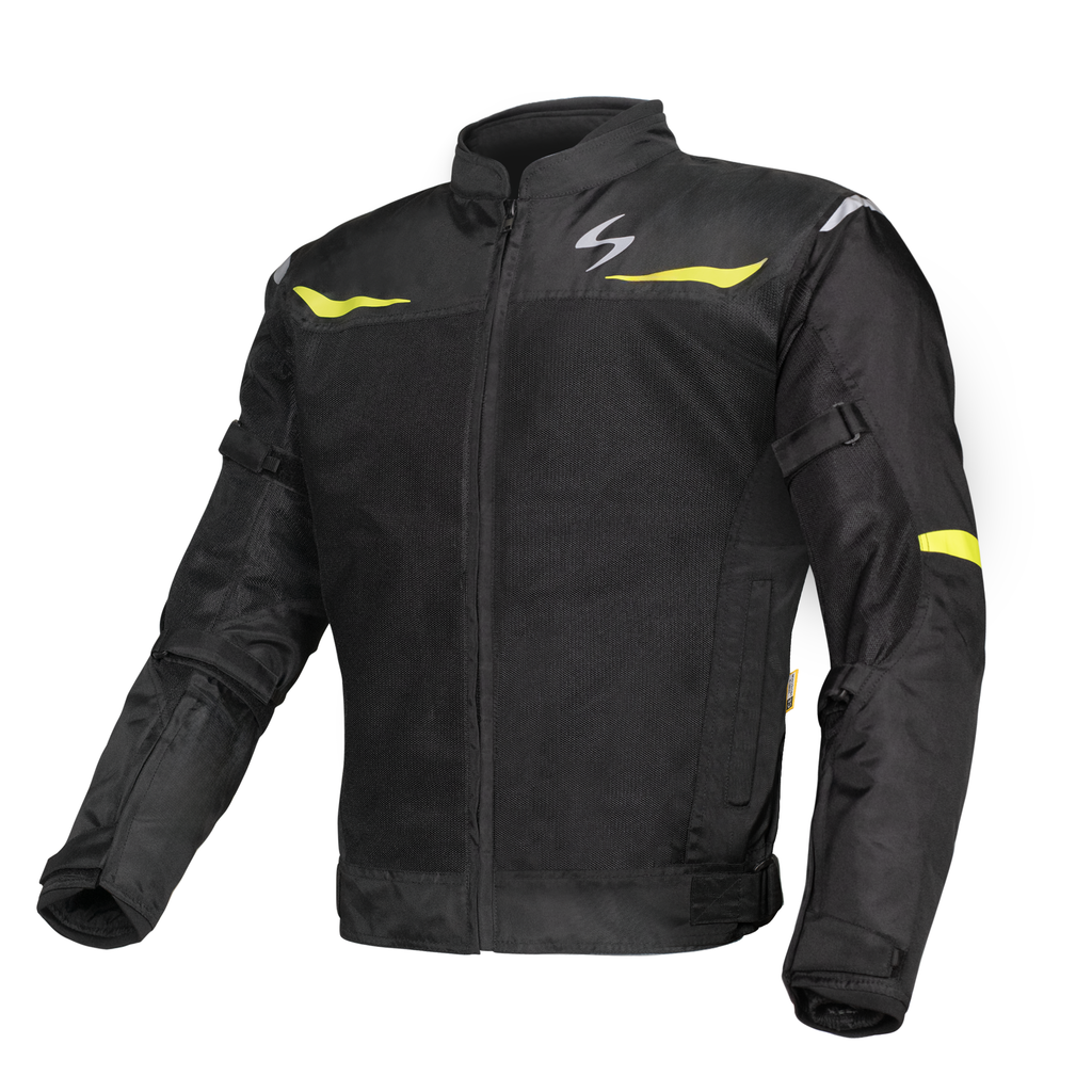 SCALA Blaze Motorcycle Riding Jacket Black Neon with CE Level 2 Armor