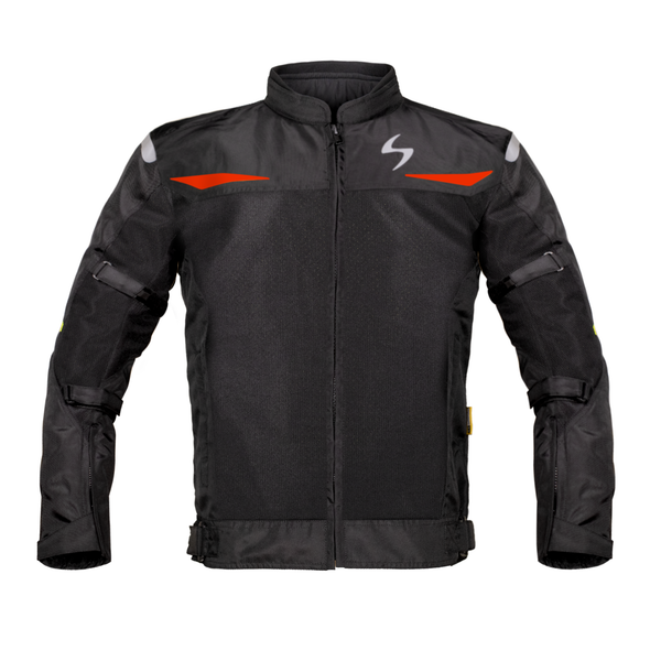 SCALA Blaze Riding Jacket Black & Red with SAFE-TECH CE Level 2 Armor