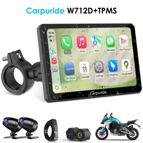 Carpuride W712D 7-inch motorcycle CarPlay display
