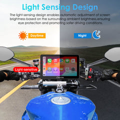Carpuride W712D 7-inch motorcycle CarPlay display
