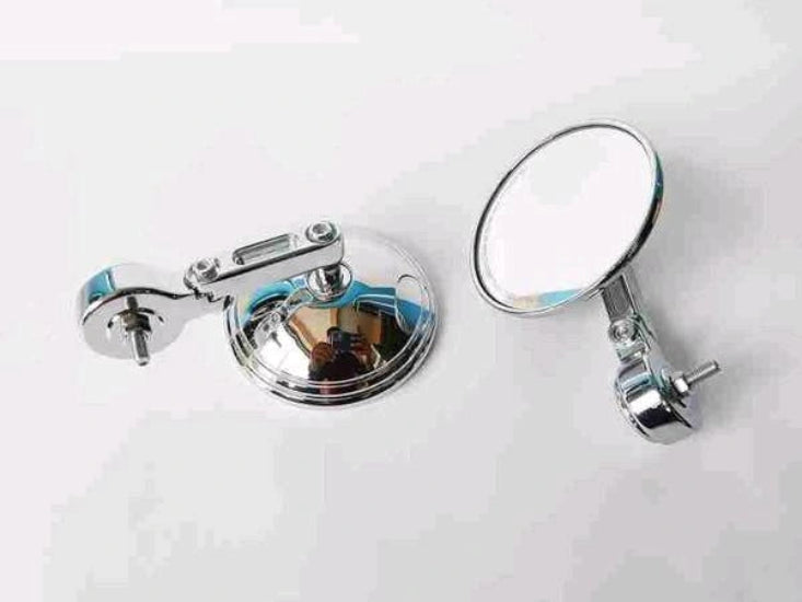 Auto Bird round bar end mirrors black and chrome for Royal Enfield Honda CB Jawa motorcycles universal rear view mirror wide angle design