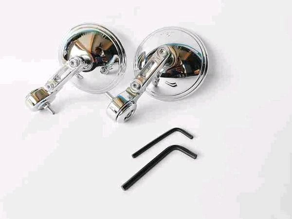 Auto Bird round bar end mirrors black and chrome for Royal Enfield Honda CB Jawa motorcycles universal rear view mirror wide angle design
