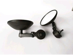 Auto Bird round bar end mirrors black and chrome for Royal Enfield Honda CB Jawa motorcycles universal rear view mirror wide angle design