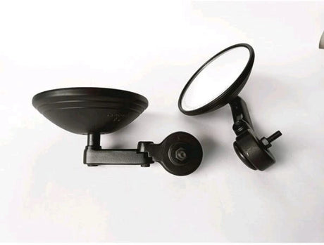 Auto Bird round bar end mirrors black and chrome for Royal Enfield Honda CB Jawa motorcycles universal rear view mirror wide angle design