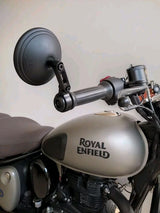 Auto Bird round bar end mirrors black and chrome for Royal Enfield Honda CB Jawa motorcycles universal rear view mirror wide angle design