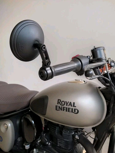 Auto Bird round bar end mirrors black and chrome for Royal Enfield Honda CB Jawa motorcycles universal rear view mirror wide angle design