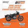 66BHP Race Pro Sintered Brake Pads for Royal Enfield Classic 350 500 Electra Front 947 Rear 953