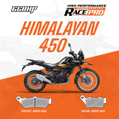 66BHP Race Pro Sintered Brake Pads for Royal Enfield Himalayan 450 Front 66RP-958 Rear 66RP-953 high performance braking upgrade