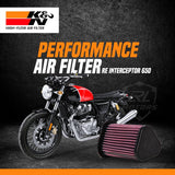 K&N RO-6518 Performance Air Filter for Royal Enfield Interceptor 650 Continental GT 650 and Bear 650 Motorcycle