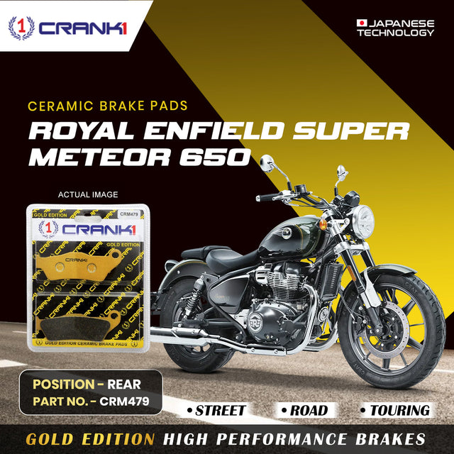CRANK1 ceramic rear brake pads for Royal Enfield Super Meteor 650 CRM479