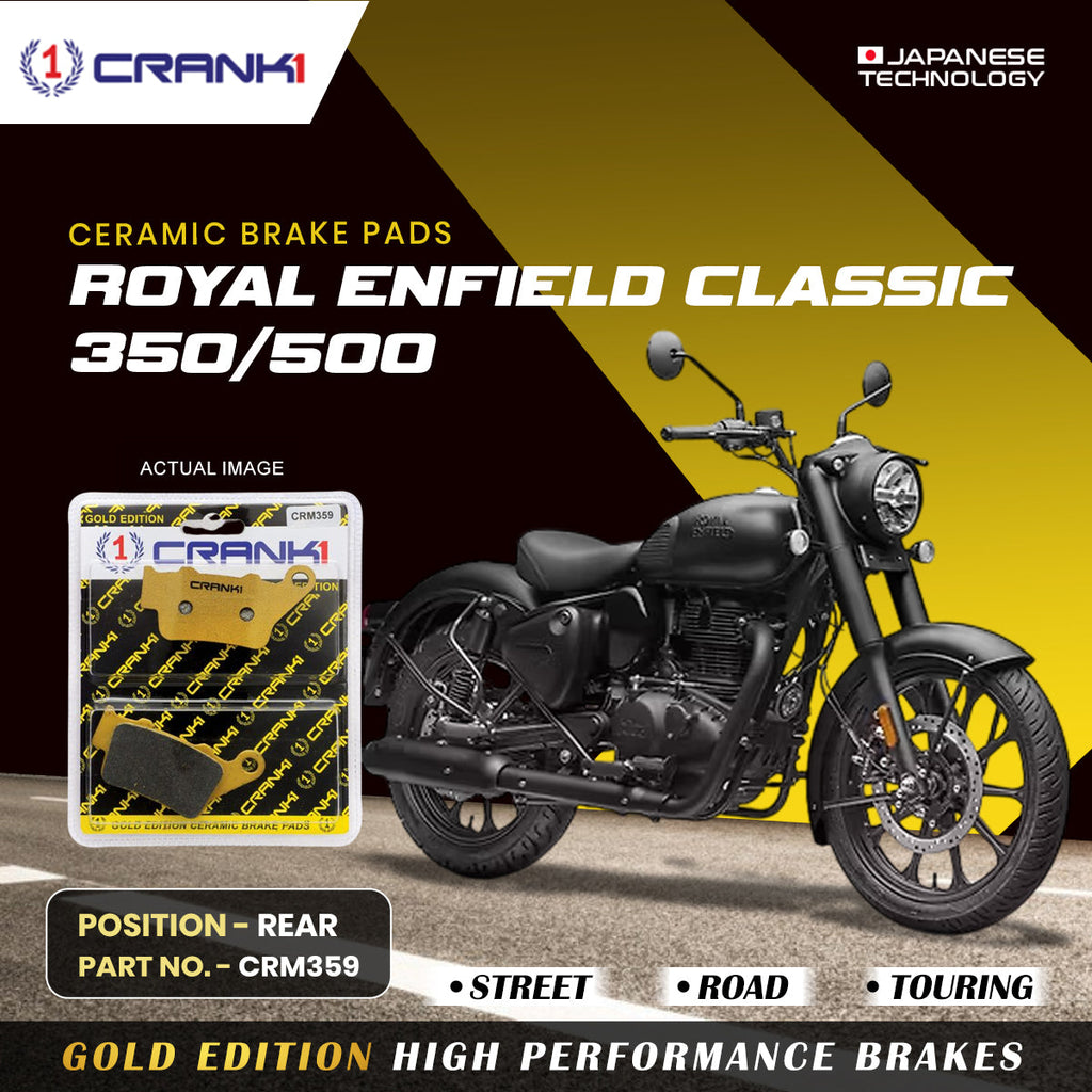CRANK1 Ceramic Rear Brake Pads for Royal Enfield Classic 350