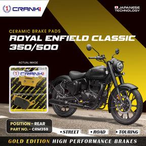 CRANK1 Ceramic Rear Brake Pads for Royal Enfield Classic 350