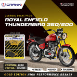 CRANK1 Ceramic Rear Brake Pads CRM359 for Royal Enfield Thunderbird 350 500 HH Rated Disc Brake Pads