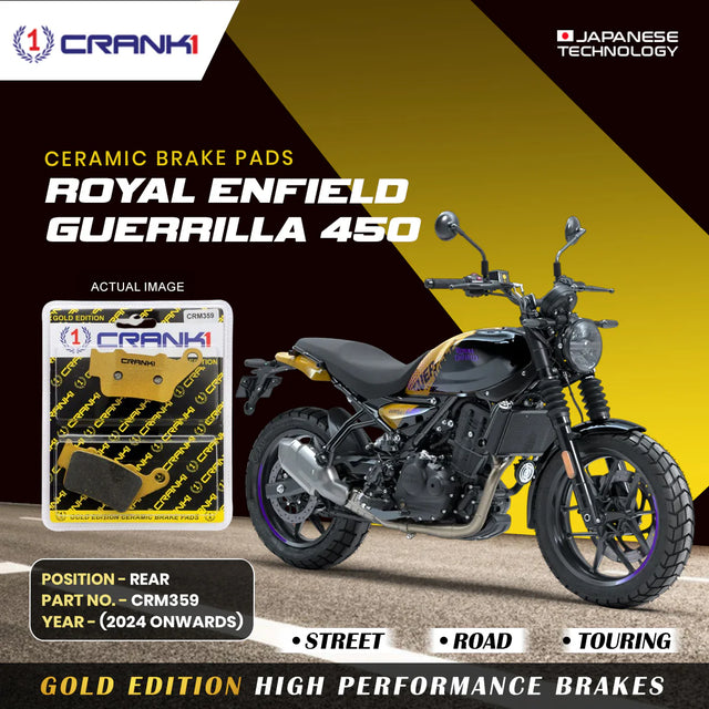 CRANK1 CRM359 Ceramic Rear Brake Pads for Royal Enfield Guerrilla 450
