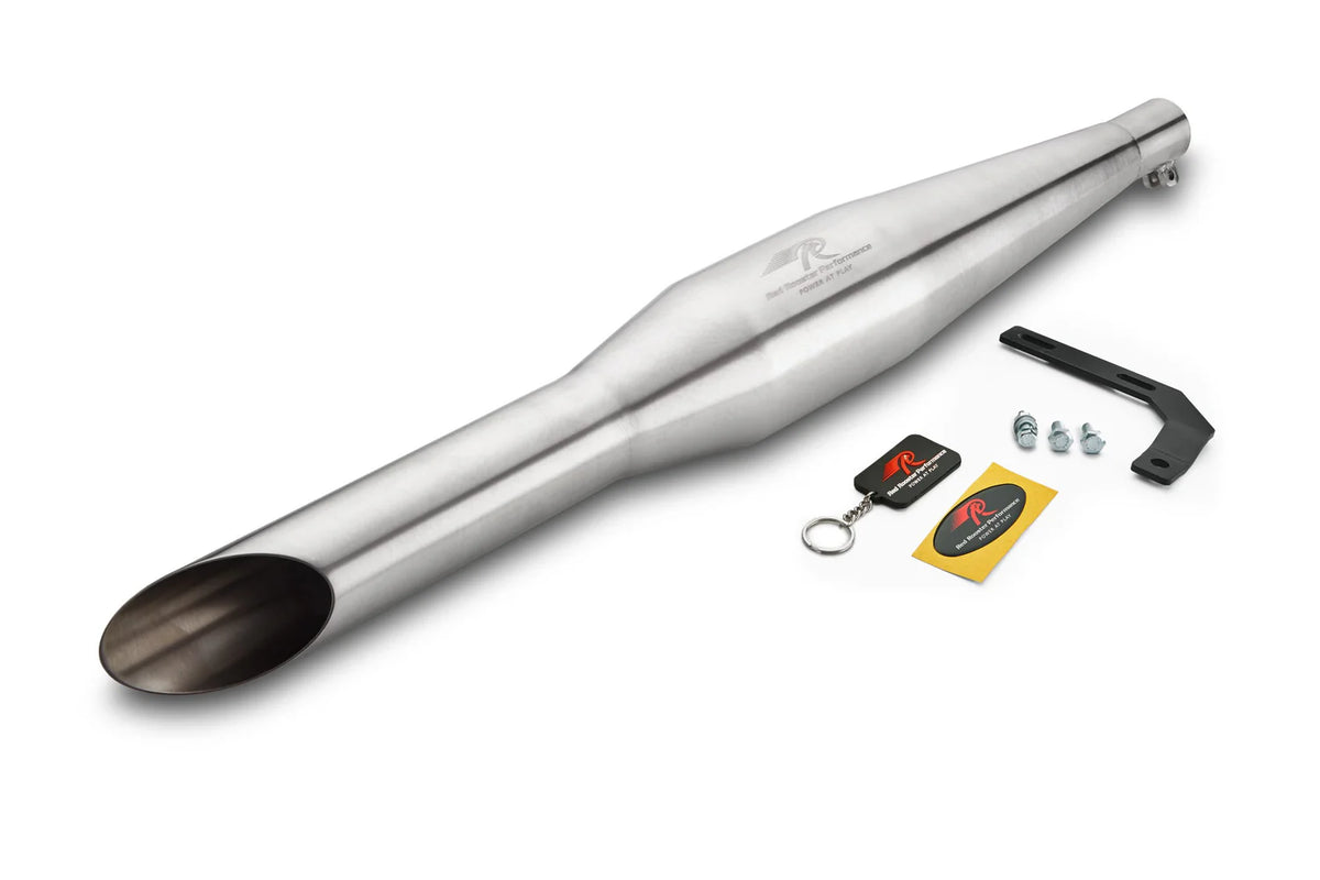 Red Rooster Rumbler Brushed Steel Matte Exhaust for Royal Enfield Performance Exhaust