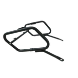 Motocare Dominar 400 saddle stay without plate installed on Bajaj Dominar 400 for secure side bag mounting and touring luggage support