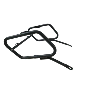 Motocare Dominar 400 saddle stay without plate installed on Bajaj Dominar 400 for secure side bag mounting and touring luggage support