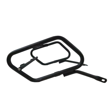 Motocare Dominar 400 saddle stay without plate installed on Bajaj Dominar 400 for secure side bag mounting and touring luggage support