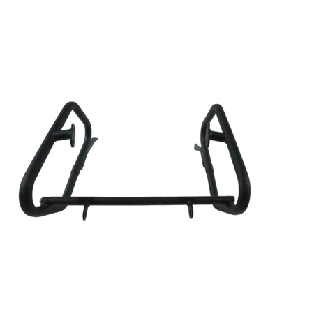 Motocare Dominar 400 saddle stay without plate installed on Bajaj Dominar 400 for secure side bag mounting and touring luggage support