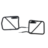 MotoCare plate-free saddle stay installed on Hero Xpulse motorcycle supporting saddlebags for touring and off-road use