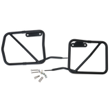 MotoCare plate-free saddle stay installed on Hero Xpulse motorcycle supporting saddlebags for touring and off-road use