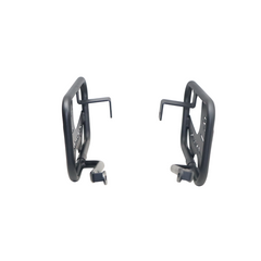 MotoCare saddle stay with plate installed on TVS Apache RTR 160 side view