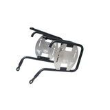 MotoCare saddle stay with plate installed on Honda CB350 supporting saddlebags securely