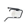 MotoCare saddle stay with plate installed on Honda CB350 supporting saddlebags securely
