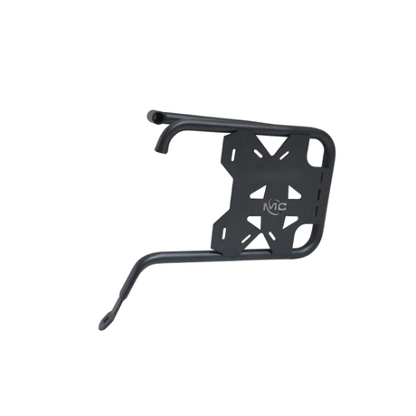 MotoCare saddle stay with plate installed on Honda Hness CB350